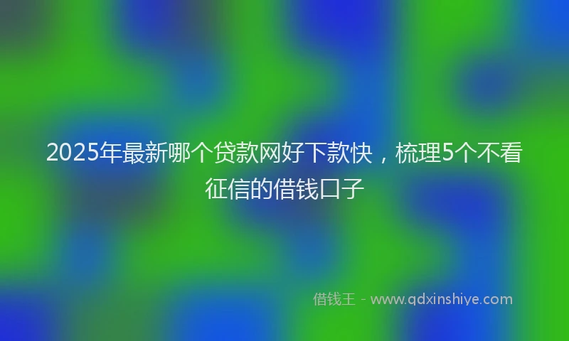 2025年最新哪个贷款网好下款快，梳理5个不看征信的借钱口子