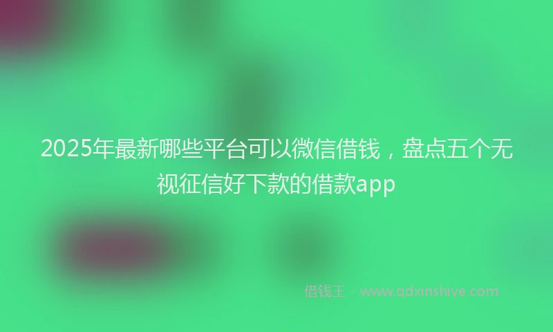 2025年最新哪些平台可以微信借钱，盘点五个无视征信好下款的借款app