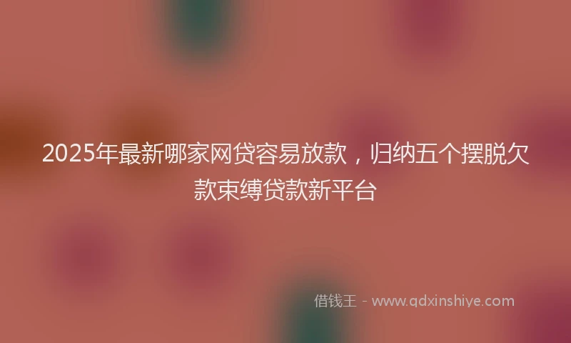 2025年最新哪家网贷容易放款，归纳五个摆脱欠款束缚贷款新平台