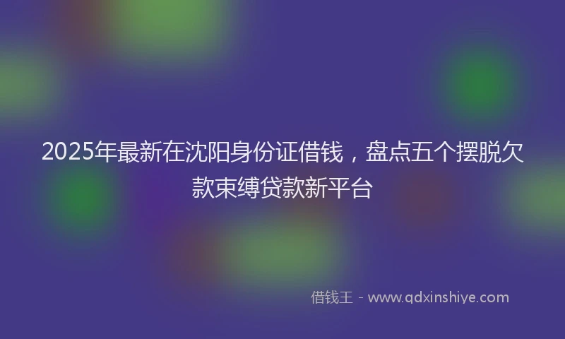 2025年最新在沈阳身份证借钱，盘点五个摆脱欠款束缚贷款新平台