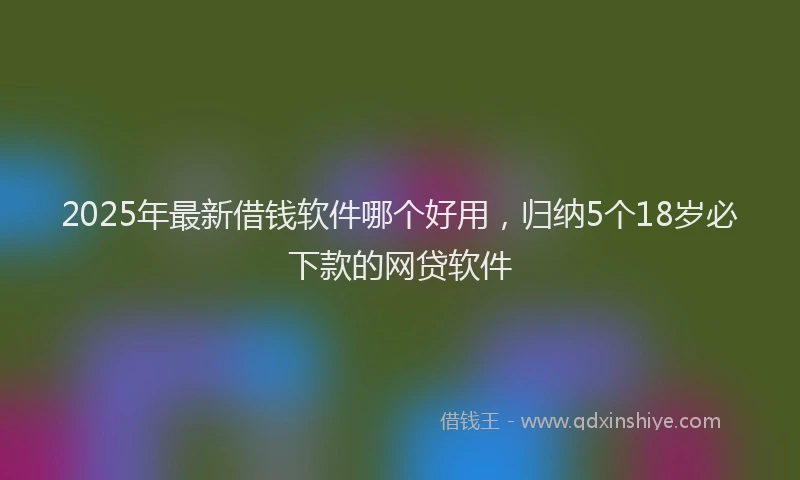 2025年最新借钱软件哪个好用，归纳5个18岁必下款的网贷软件