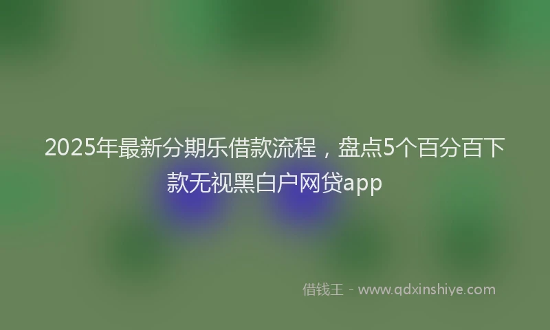 2025年最新分期乐借款流程，盘点5个百分百下款无视黑白户网贷app