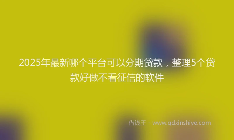 2025年最新哪个平台可以分期贷款，整理5个贷款好做不看征信的软件