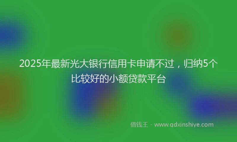 2025年最新光大银行信用卡申请不过，归纳5个比较好的小额贷款平台
