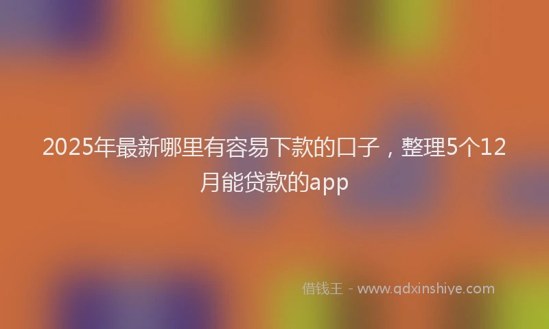 2025年最新哪里有容易下款的口子，整理5个12月能贷款的app