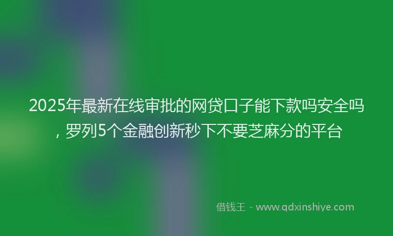 2025年最新在线审批的网贷口子能下款吗安全吗，罗列5个金融创新秒下不要芝麻分的平台