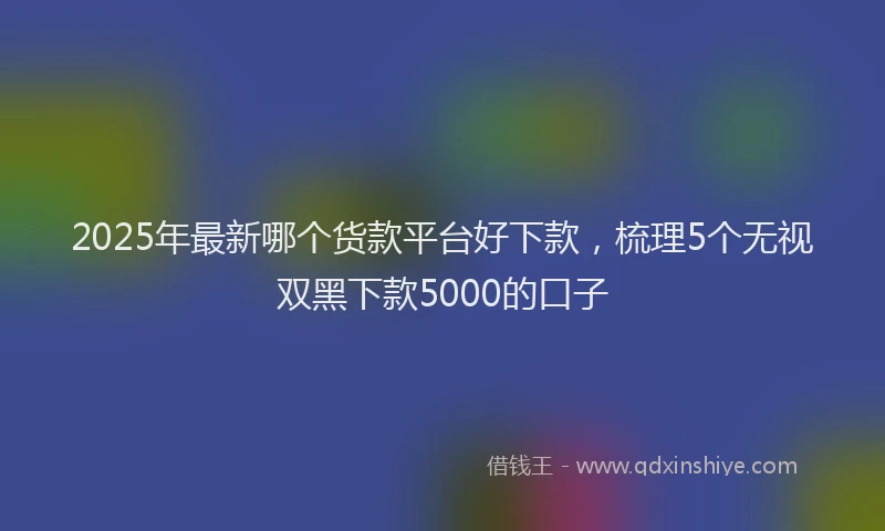 2025年最新哪个货款平台好下款，梳理5个无视双黑下款5000的口子