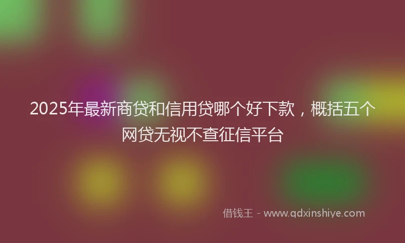 2025年最新商贷和信用贷哪个好下款，概括五个网贷无视不查征信平台