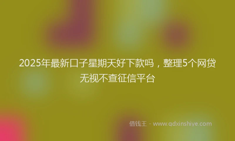 2025年最新口子星期天好下款吗，整理5个网贷无视不查征信平台