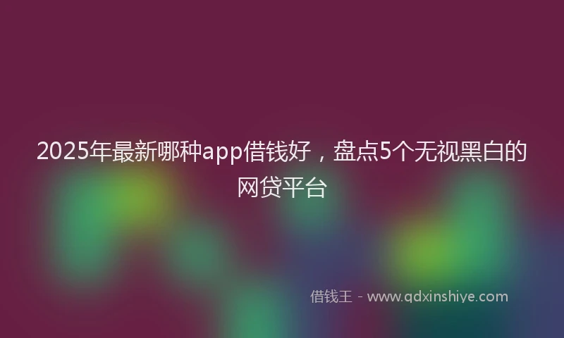 2025年最新哪种app借钱好，盘点5个无视黑白的网贷平台