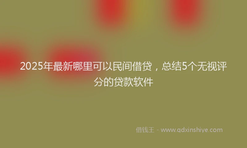 2025年最新哪里可以民间借贷，总结5个无视评分的贷款软件
