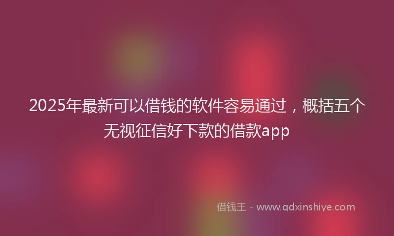 2025年最新可以借钱的软件容易通过，概括五个无视征信好下款的借款app