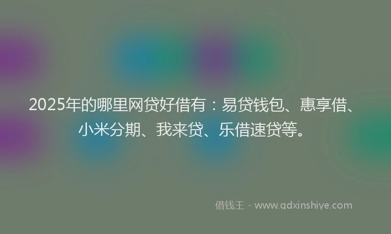 2025年的哪里网贷好借有：易贷钱包、惠享借、小米分期、我来贷、乐借速贷等。