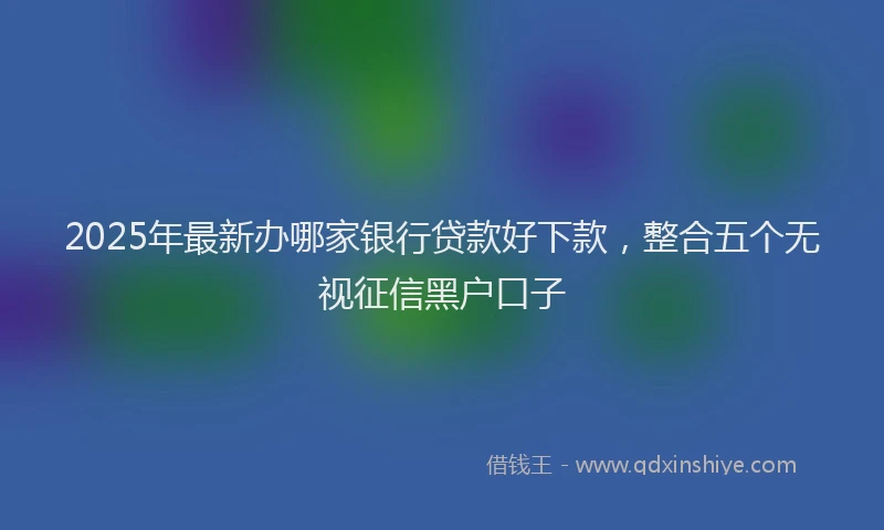 2025年最新办哪家银行贷款好下款，整合五个无视征信黑户口子