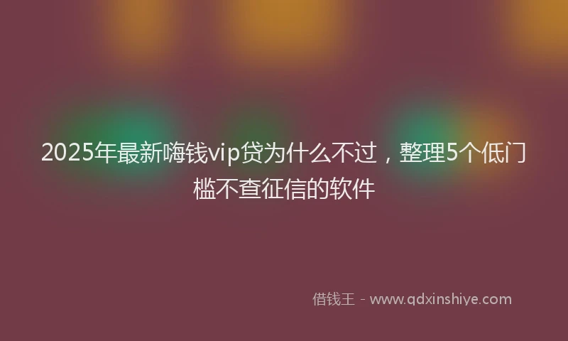 2025年最新嗨钱vip贷为什么不过，整理5个低门槛不查征信的软件