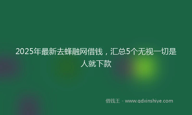 2025年最新去蜂融网借钱，汇总5个无视一切是人就下款
