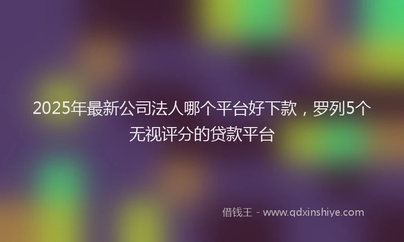 2025年最新公司法人哪个平台好下款，罗列5个无视评分的贷款平台