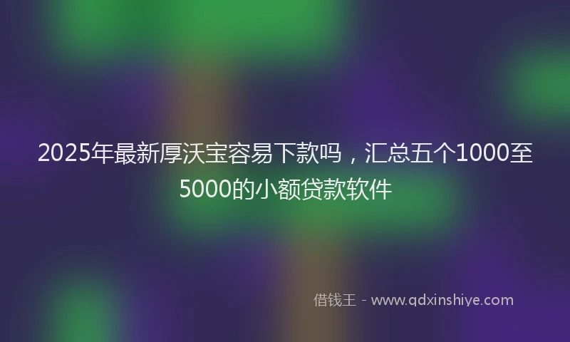 2025年最新厚沃宝容易下款吗，汇总五个1000至5000的小额贷款软件