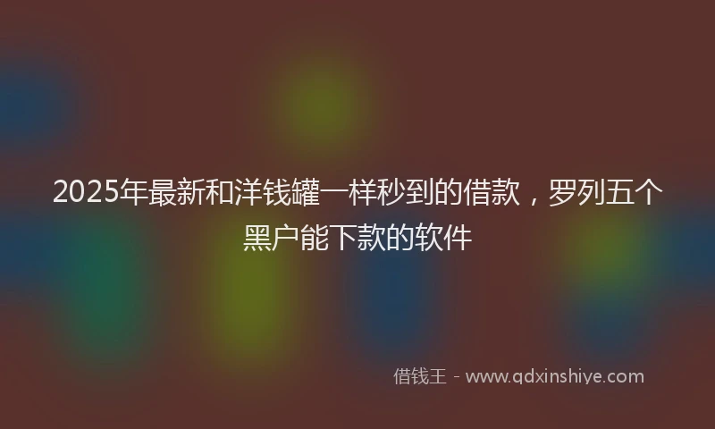 2025年最新和洋钱罐一样秒到的借款，罗列五个黑户能下款的软件