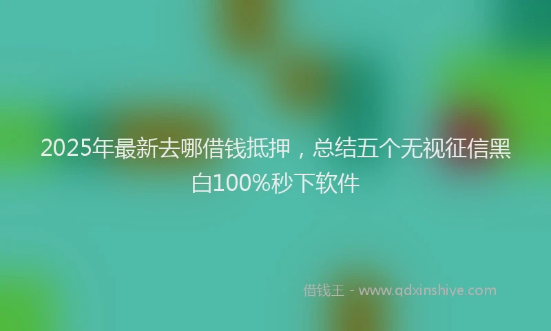 2025年最新去哪借钱抵押，总结五个无视征信黑白100%秒下软件