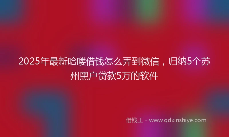 2025年最新哈喽借钱怎么弄到微信，归纳5个苏州黑户贷款5万的软件