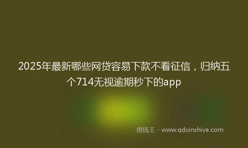 2025年最新哪些网贷容易下款不看征信，归纳五个714无视逾期秒下的app
