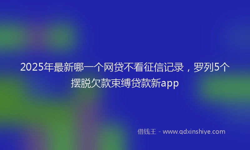 2025年最新哪一个网贷不看征信记录，罗列5个摆脱欠款束缚贷款新app