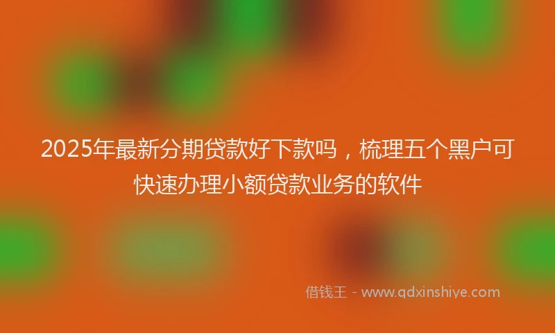 2025年最新分期贷款好下款吗，梳理五个黑户可快速办理小额贷款业务的软件