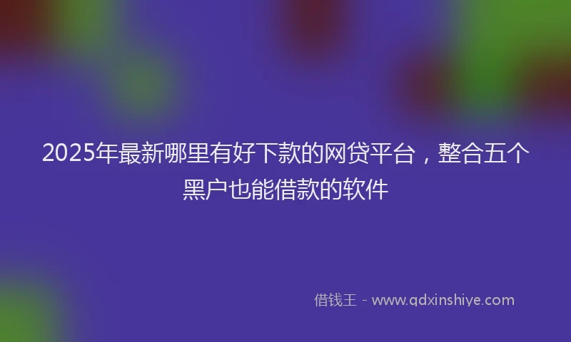 2025年最新哪里有好下款的网贷平台，整合五个黑户也能借款的软件