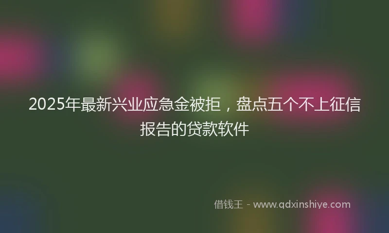 2025年最新兴业应急金被拒，盘点五个不上征信报告的贷款软件