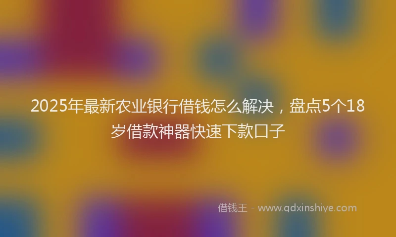 2025年最新农业银行借钱怎么解决，盘点5个18岁借款神器快速下款口子