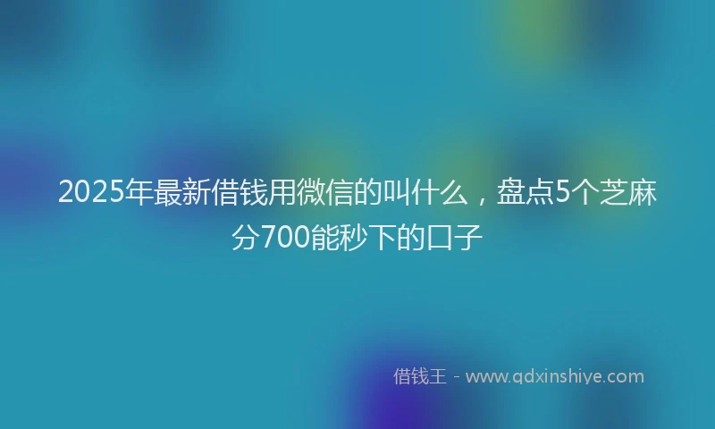 2025年最新借钱用微信的叫什么，盘点5个芝麻分700能秒下的口子
