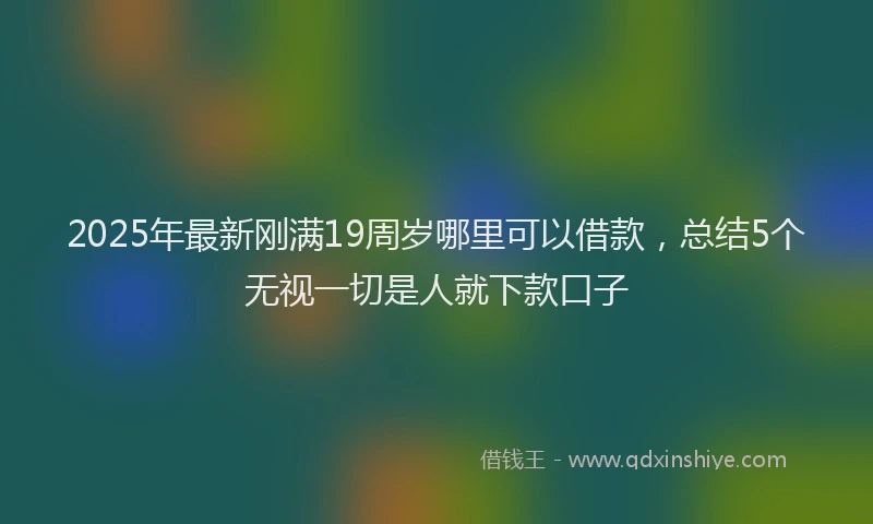 2025年最新刚满19周岁哪里可以借款，总结5个无视一切是人就下款口子