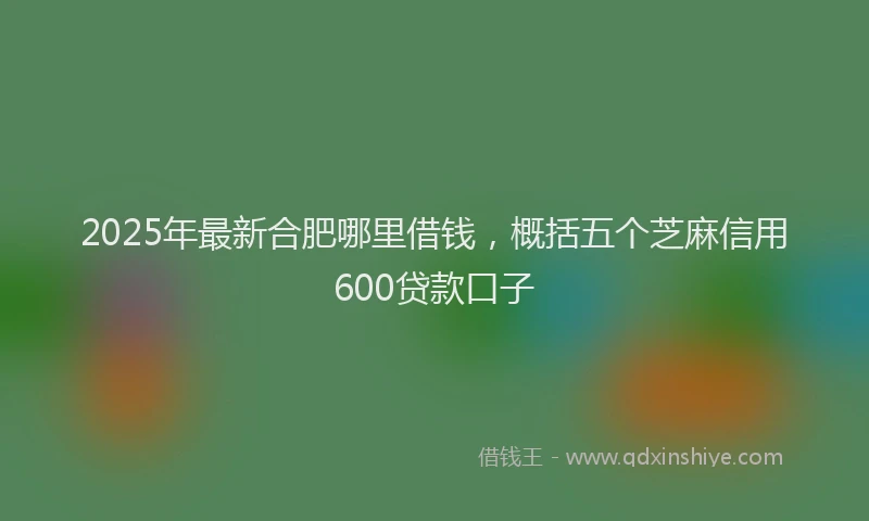 2025年最新合肥哪里借钱，概括五个芝麻信用600贷款口子
