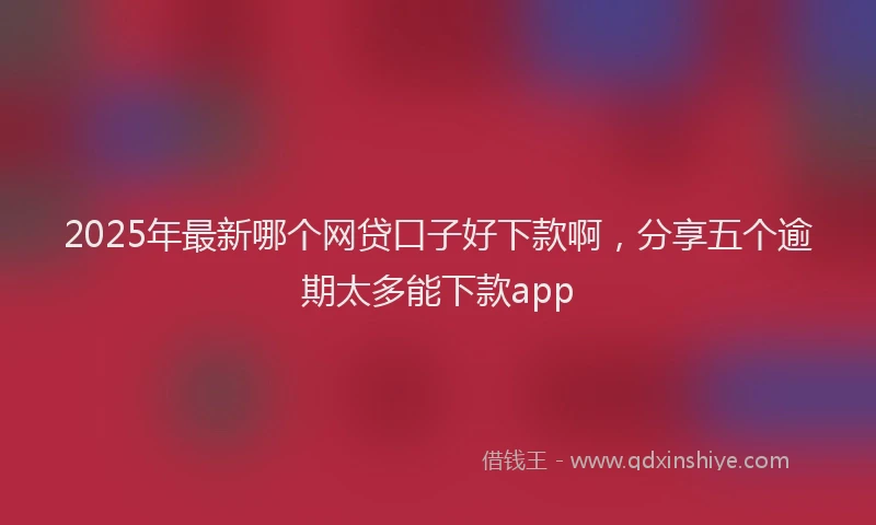 2025年最新哪个网贷口子好下款啊，分享五个逾期太多能下款app