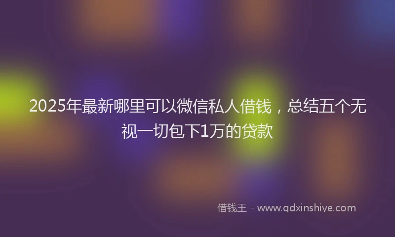 2025年最新哪里可以微信私人借钱，总结五个无视一切包下1万的贷款