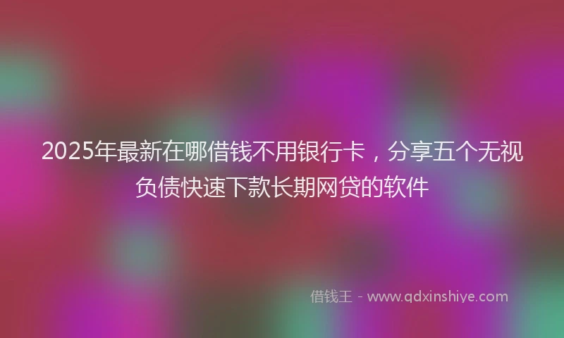 2025年最新在哪借钱不用银行卡，分享五个无视负债快速下款长期网贷的软件