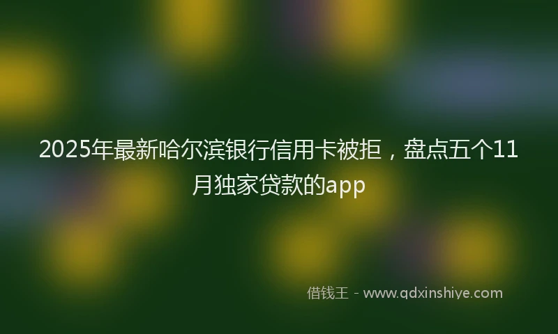 2025年最新哈尔滨银行信用卡被拒，盘点五个11月独家贷款的app