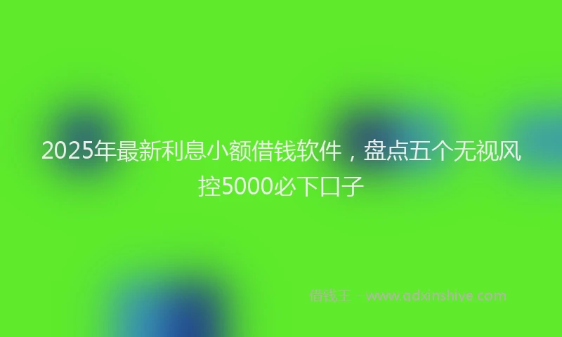 2025年最新利息小额借钱软件，盘点五个无视风控5000必下口子