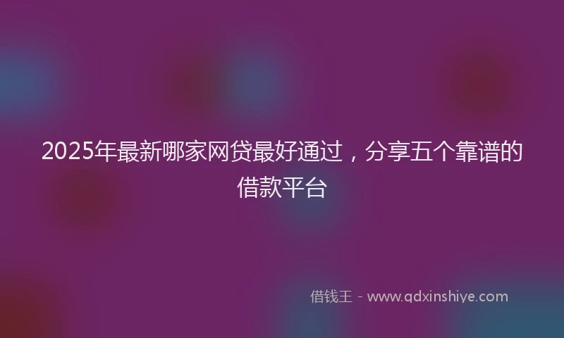 2025年最新哪家网贷最好通过，分享五个靠谱的借款平台