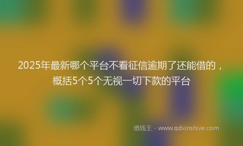 2025年最新哪个平台不看征信逾期了还能借的，概括5个5个无视一切下款的平台