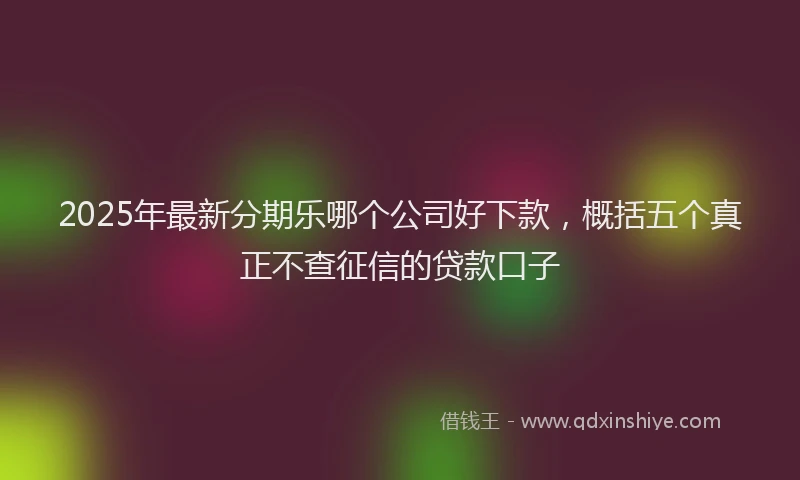 2025年最新分期乐哪个公司好下款，概括五个真正不查征信的贷款口子