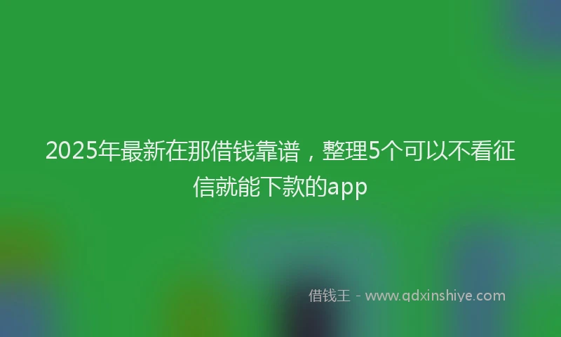 2025年最新在那借钱靠谱，整理5个可以不看征信就能下款的app