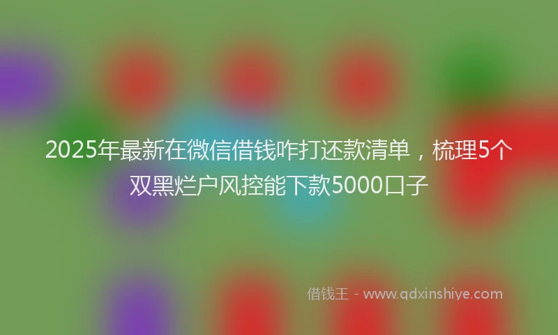 2025年最新在微信借钱咋打还款清单，梳理5个双黑烂户风控能下款5000口子