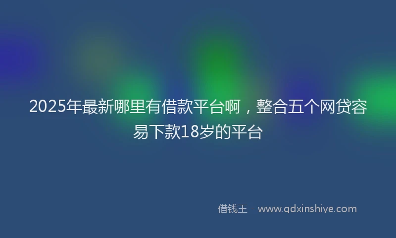 2025年最新哪里有借款平台啊，整合五个网贷容易下款18岁的平台