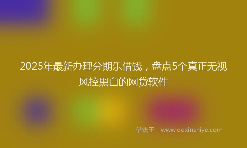 2025年最新办理分期乐借钱，盘点5个真正无视风控黑白的网贷软件