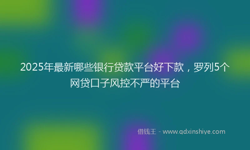 2025年最新哪些银行贷款平台好下款，罗列5个网贷口子风控不严的平台