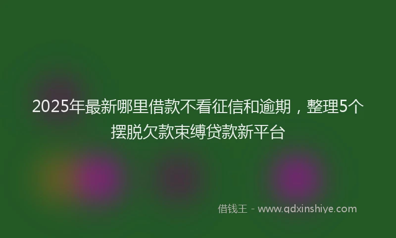 2025年最新哪里借款不看征信和逾期，整理5个摆脱欠款束缚贷款新平台