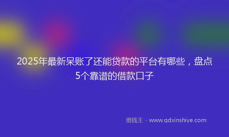 2025年最新呆账了还能贷款的平台有哪些，盘点5个靠谱的借款口子