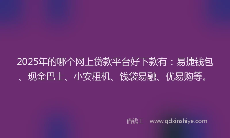 2025年的哪个网上贷款平台好下款有：易捷钱包、现金巴士、小安租机、钱袋易融、优易购等。